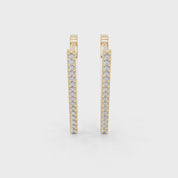 V style Hoop 1.12 cttw Lab Grown Diamond Earrings