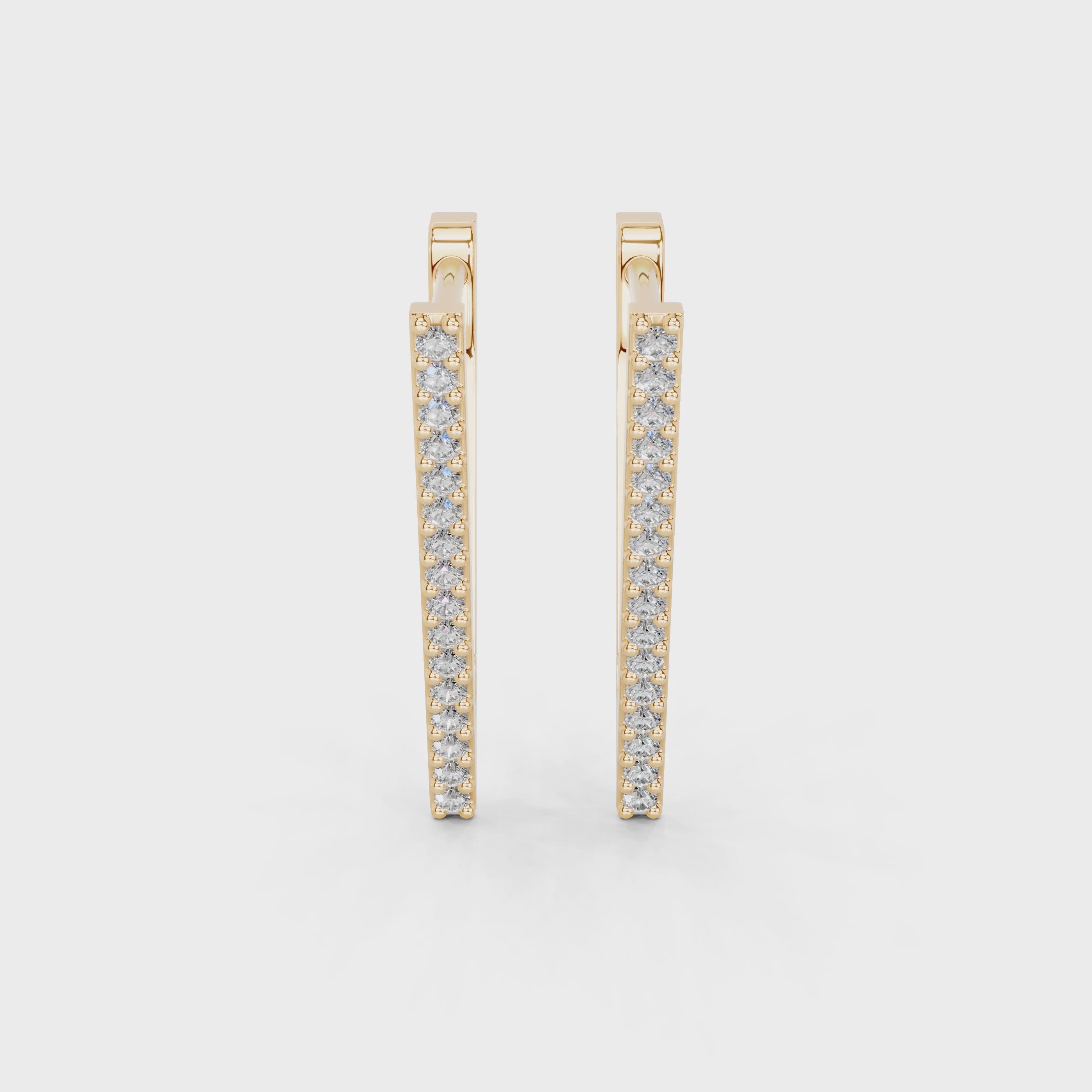 V style Hoop 1.12 cttw Lab Grown Diamond Earrings