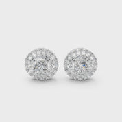 Fancy Halo round cut 2.56 cttw lab grown diamond studs