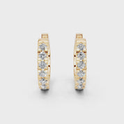 Fancy Huggies with round cut 0.28 cttw lab grown diamond earrings