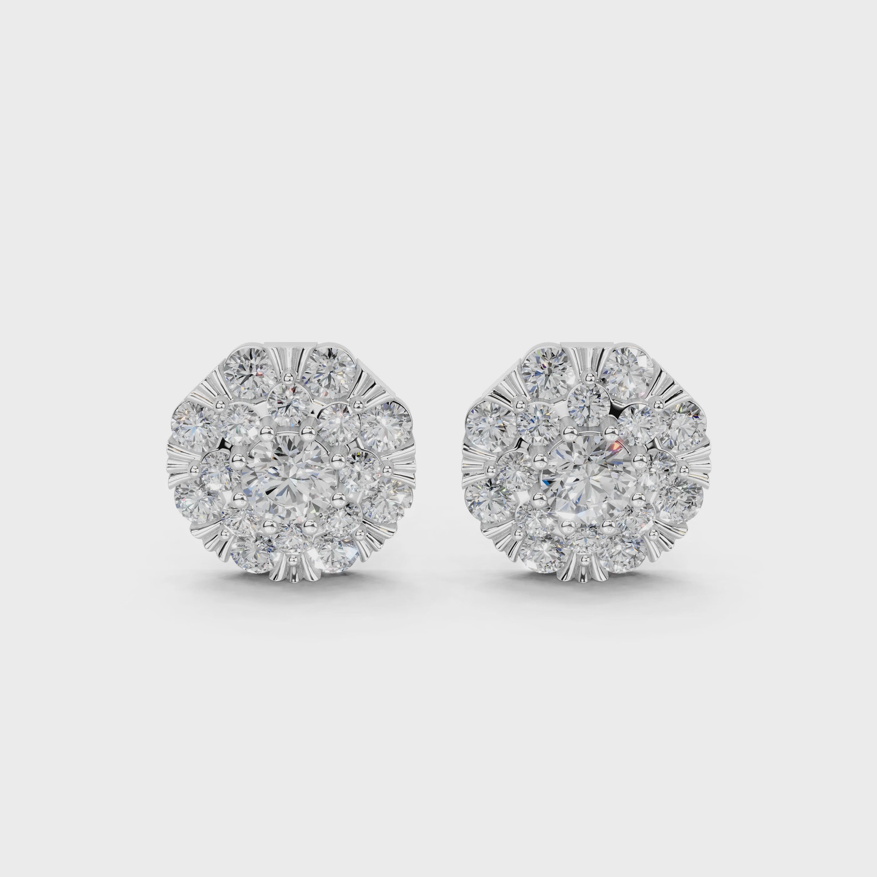 Round Cluster 2.3 Cttw Lab Grown Diamond Studs