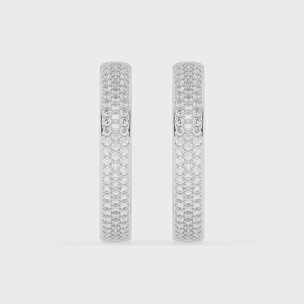 Fancy Huggie Inside Out Round cut 7.32 Cttw Lab Grown Diamond Earrings