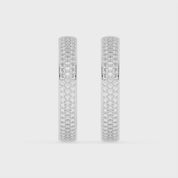 Fancy Huggie Inside Out Round cut 7.32 Cttw Lab Grown Diamond Earrings