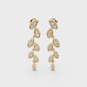 Vine Cascade style 0.42 cttw lab grown diamond earrings