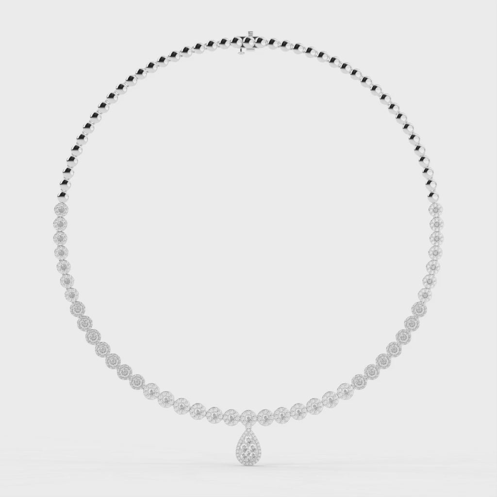 Teardrop Round Cut Lab Grown Diamond Necklace