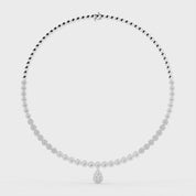 Teardrop Round Cut Lab Grown Diamond Necklace