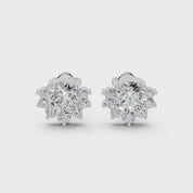 Fancy Halo round cut 2.78 Cttw Round Lab Grown Diamond Studs