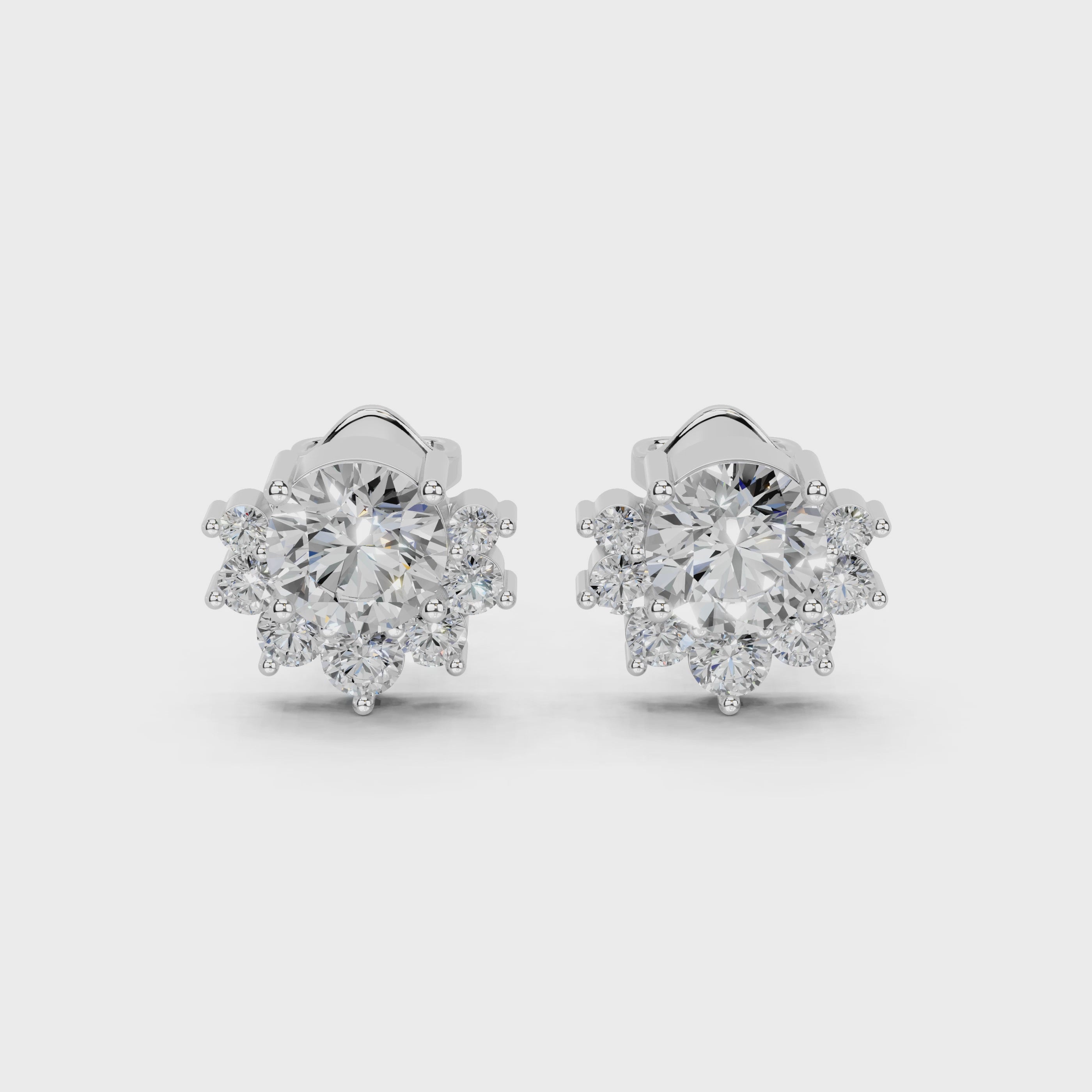 Fancy Halo round cut 2.78 Cttw Round Lab Grown Diamond Studs