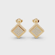 Square Style round cut 0.22 Cttw Lab Grown Diamond Studs