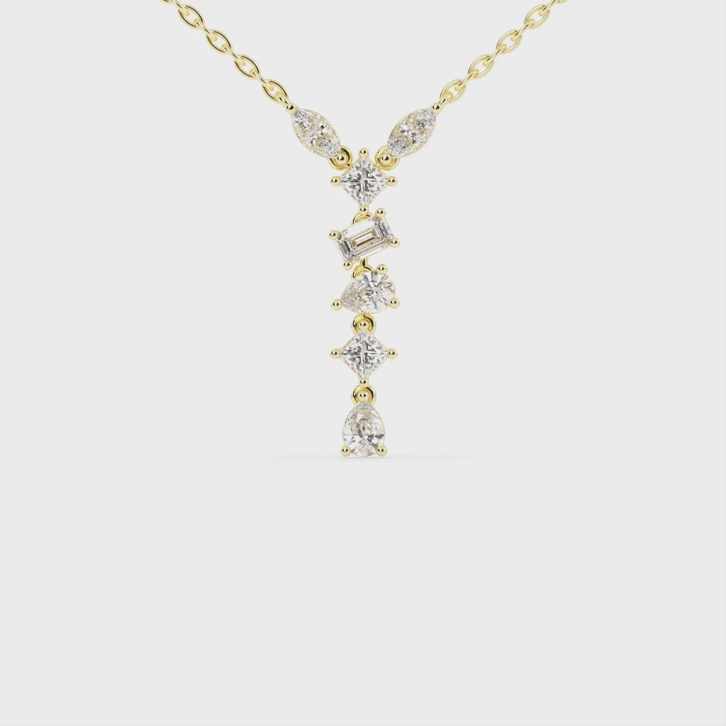 Multishape V style 3.5 Cttw Lab Grown Diamond Pendant