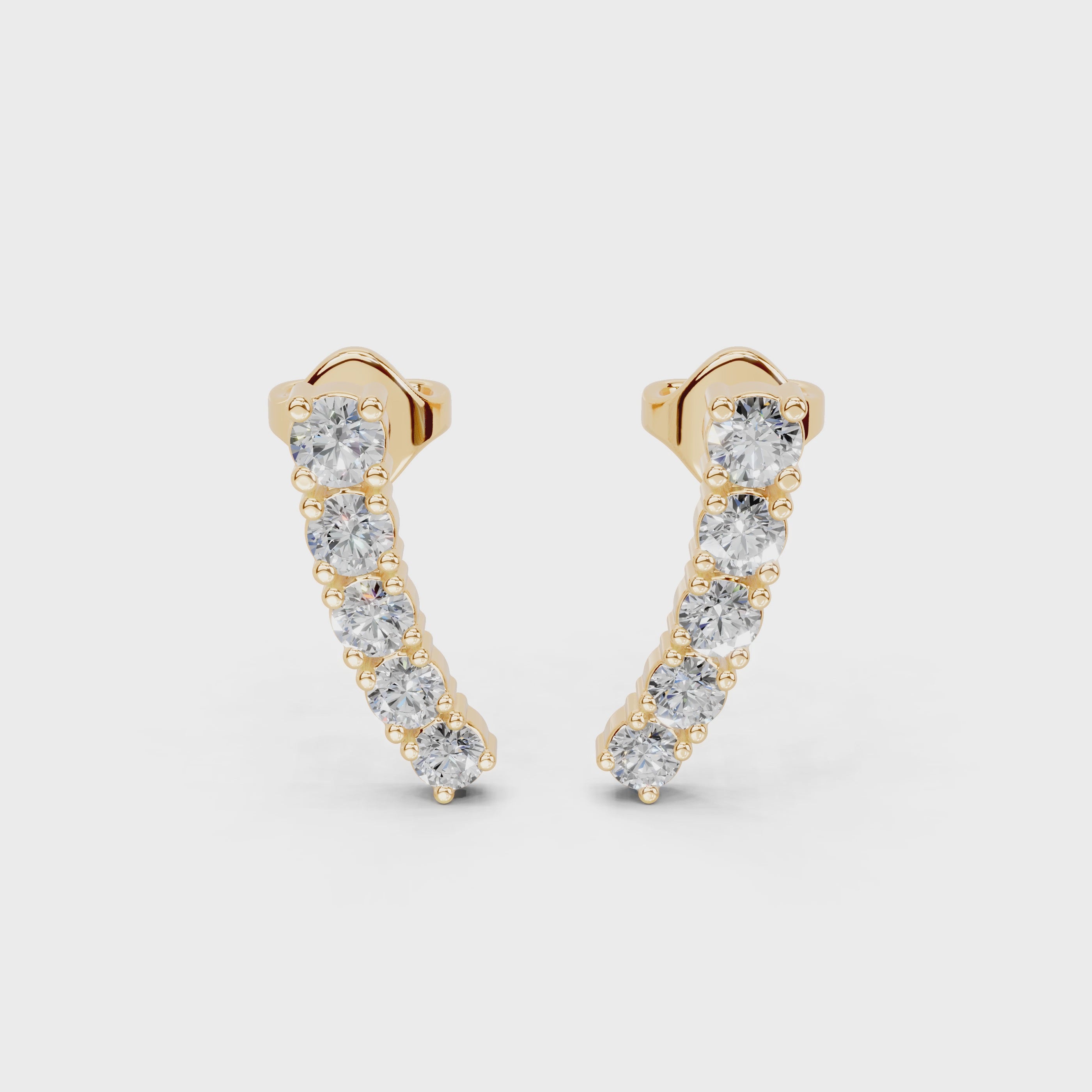 Long Bar Round cut 0.47 Cttw Lab Grown Diamond Earrings