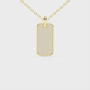 Round Cut 1.39 Cttw Dog Tag Lab Grown Diamond Pendant