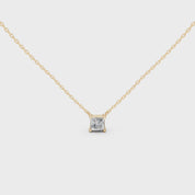 Princess Cut Lab Grown Diamond Solitaire Pendant