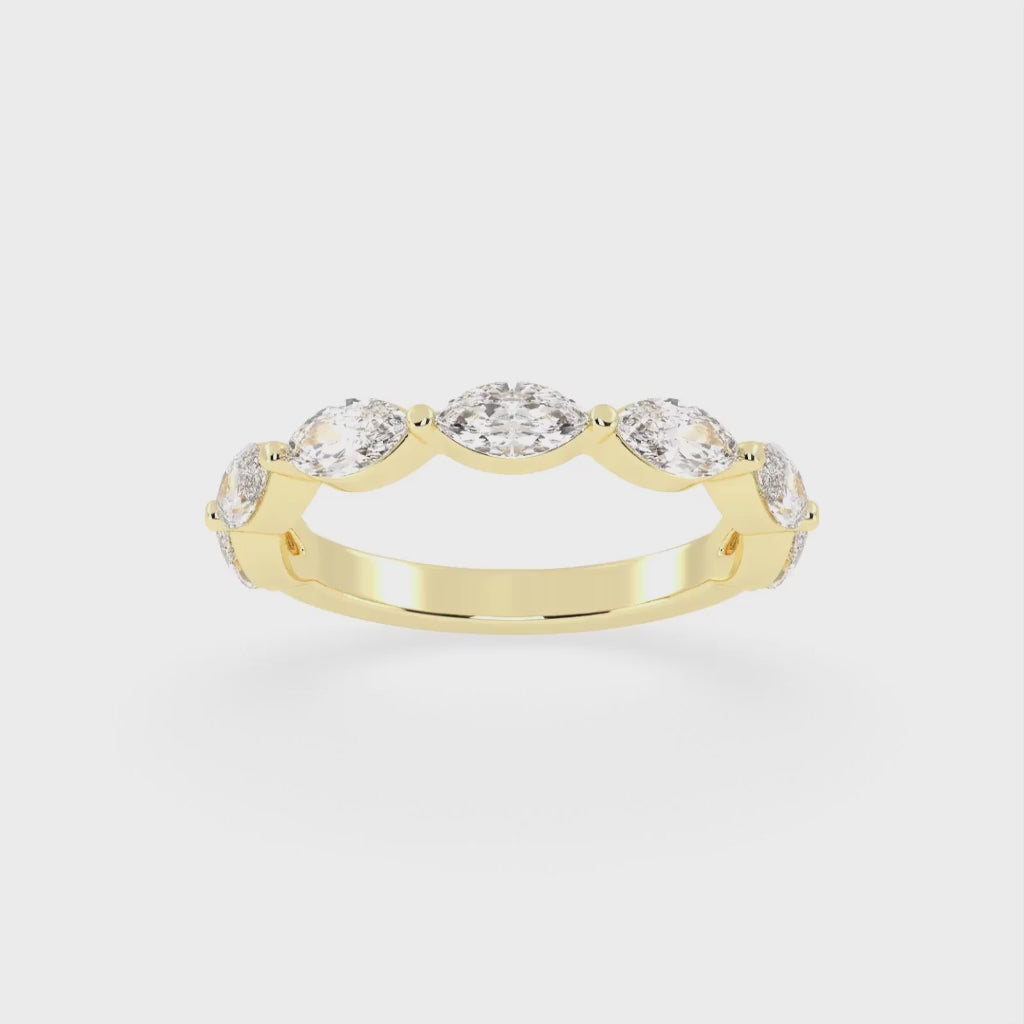 Marquise Cut Lab Grown Diamond Wedding Band