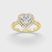 Heart Cut Halo Lab Grown Diamond Engagement Ring