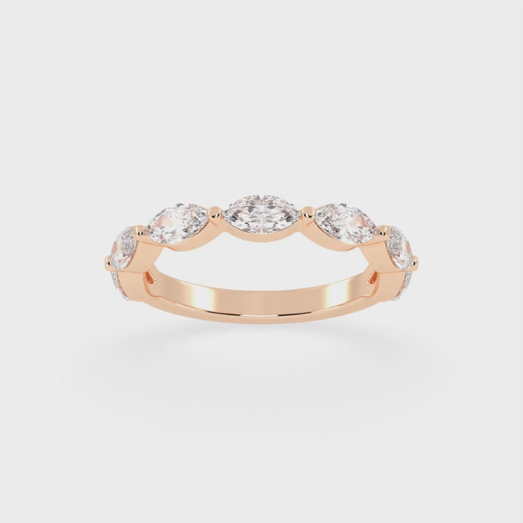 Marquise Cut Lab Grown Diamond Wedding Band