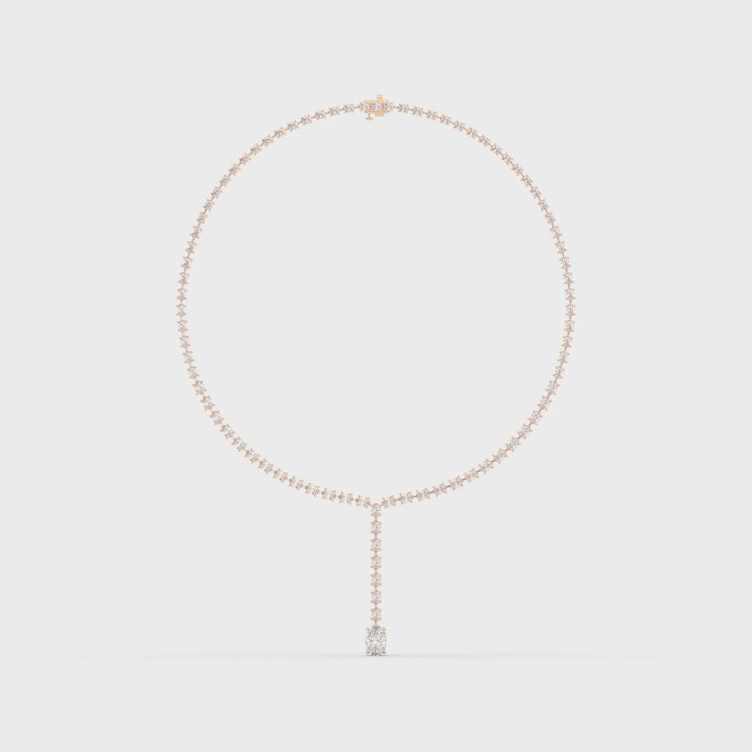 Oval Cut Lab Grown Diamond Tennis Necklace