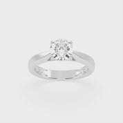 Round Cut Petal-shaped Solitaire Lab Grown Diamond Engagement Ring (3.5 mm width)