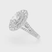 Oval Cut Halo Lab Grown Diamond Engagement Ring