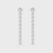 Long Drop Round Cut 2.02 Cttw Lab Grown Diamond Earrings