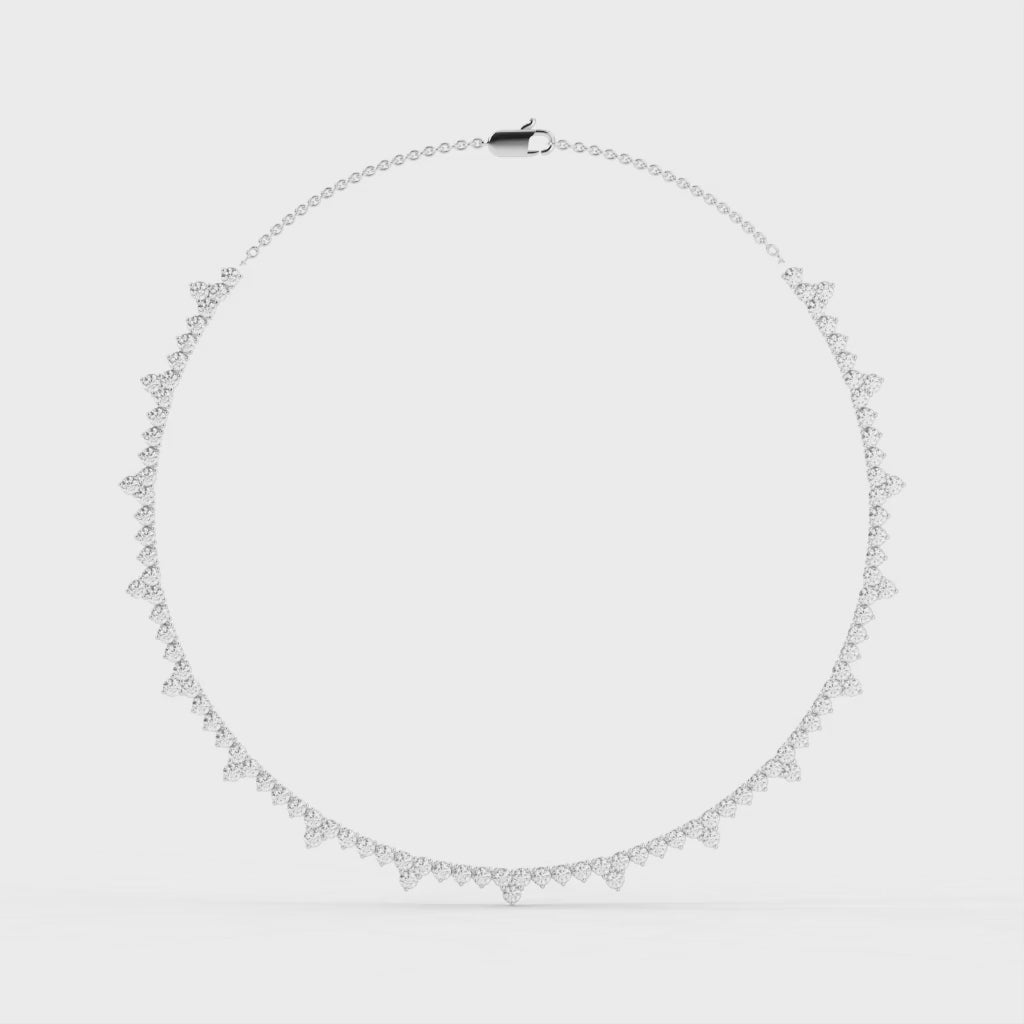 Fancy Round Cut Lab Grown Diamond Tennis Necklace