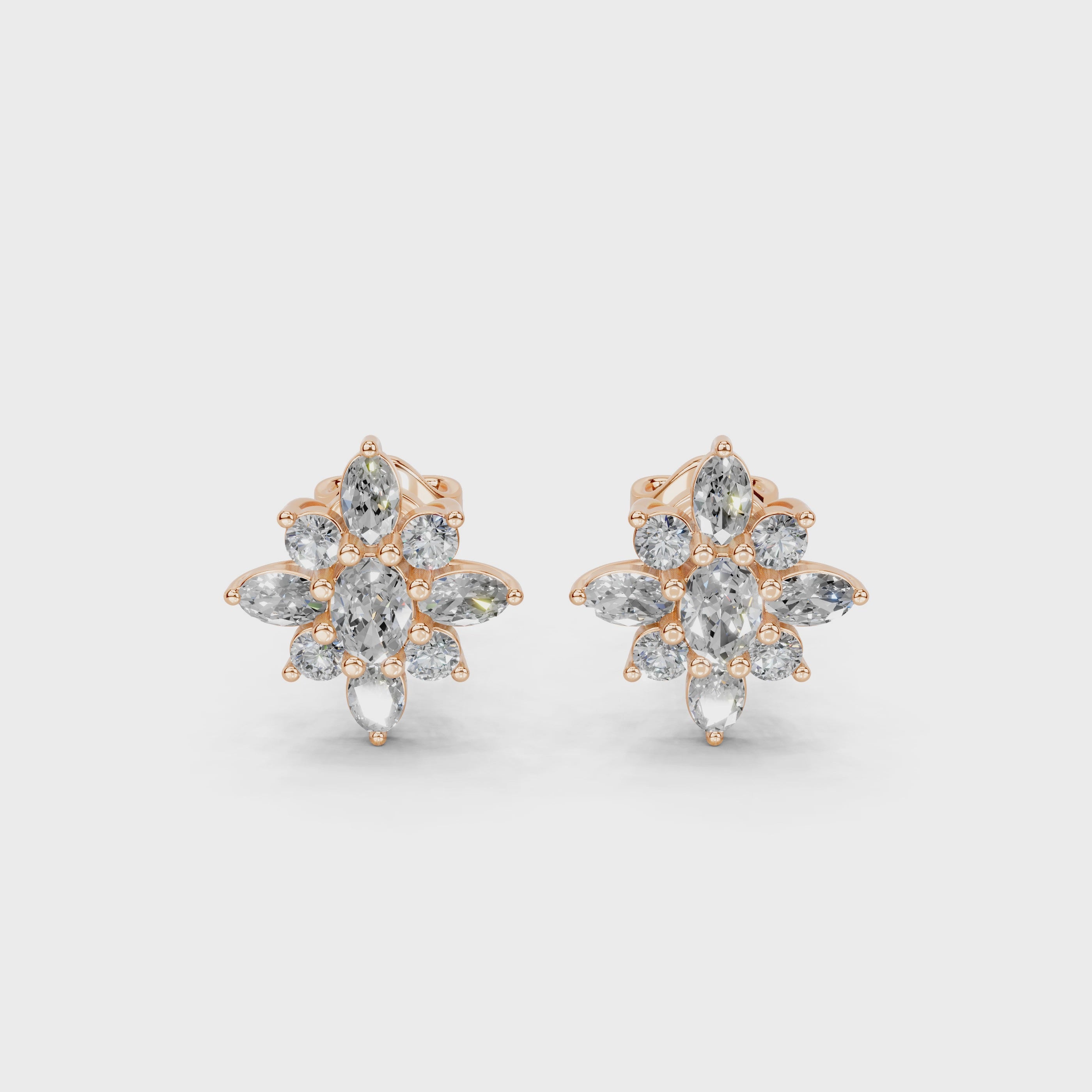 Flower style 2.06 cttw lab grown diamond studs