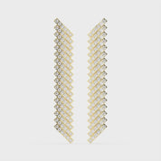 Long Pave Drop round cut 2.44 Cttw Lab Grown Diamond Earrings