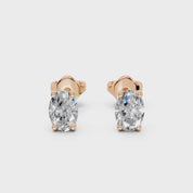 Four Prong Oval 1 Cttw Lab Grown Diamond Studs