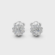 Halo round cut 1.3 cttw lab grown diamond studs