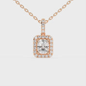 Halo Square Cushion Lab Grown Diamond Pendant