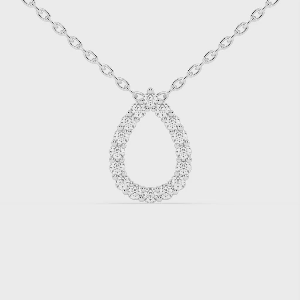 Teardrop Shaped Round cut 1.04 Cttw Lab Grown Diamond Pendant