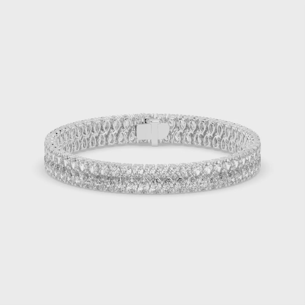 Pear Cut Lab Grown Diamond Bangle Bracelet