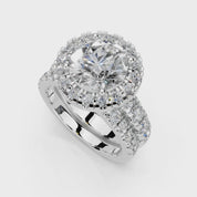 Round Cut Double Row Lab Grown Diamond Engagement Ring