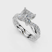 Princess Cut Split Shank  Lab Grown Diamond Engagement Ring