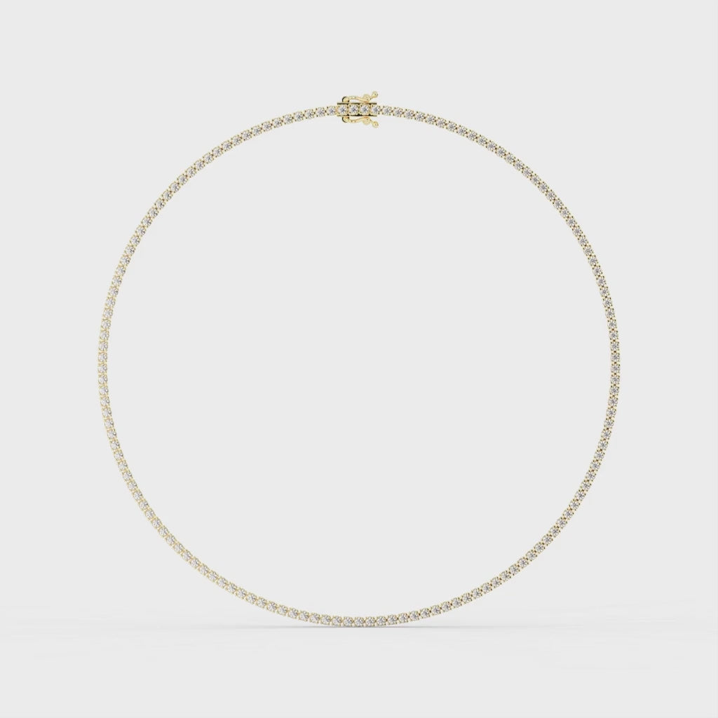 Round Cut Lab Grown Diamond Tennis Necklace