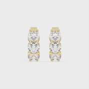 Fancy Huggies Round cut 3 Cttw Lab Grown Diamond Earrings