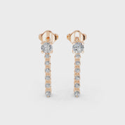 Long Drop Earrings 0.7 Cttw Lab Grown Diamond Earring