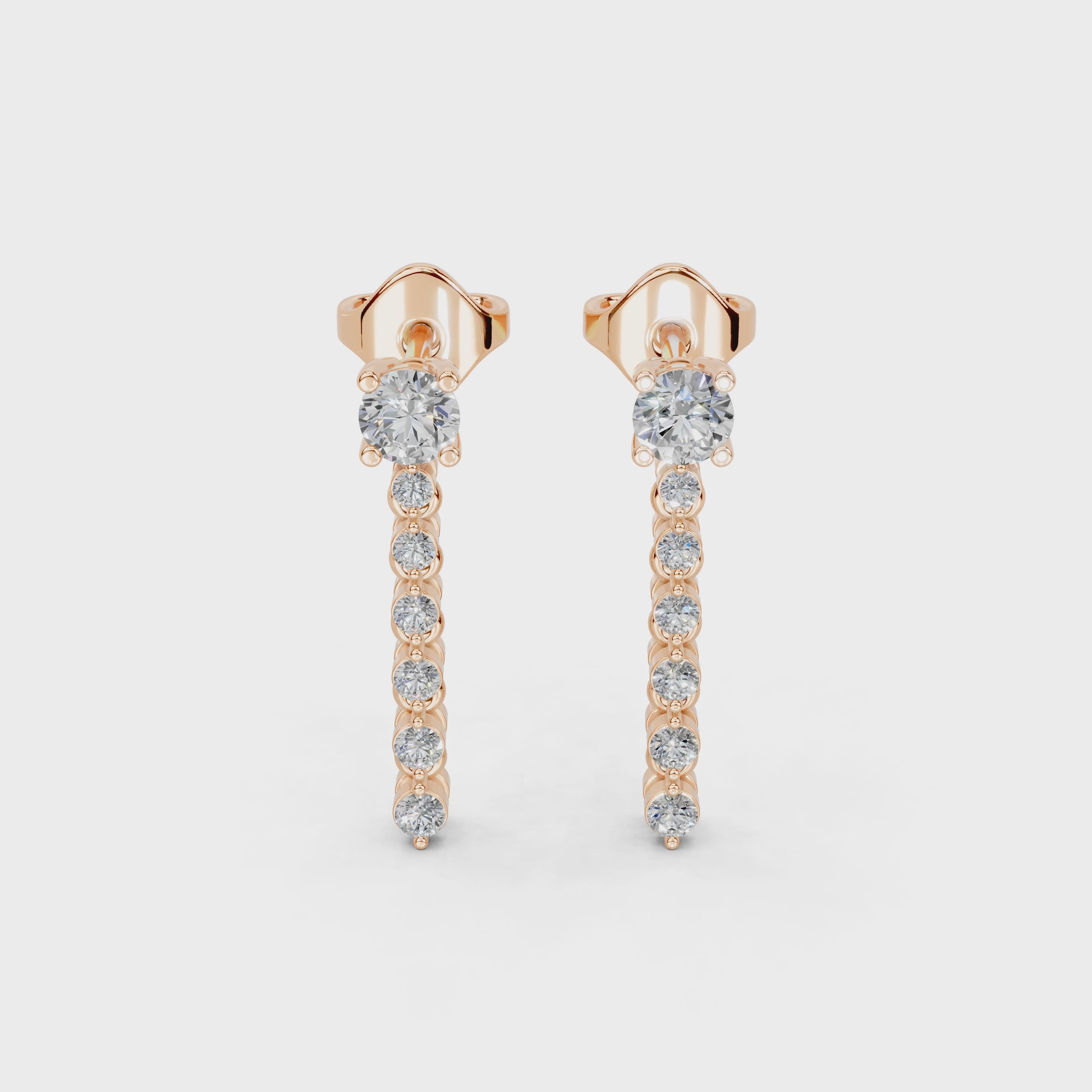 Long Drop Earrings 0.7 Cttw Lab Grown Diamond Earring