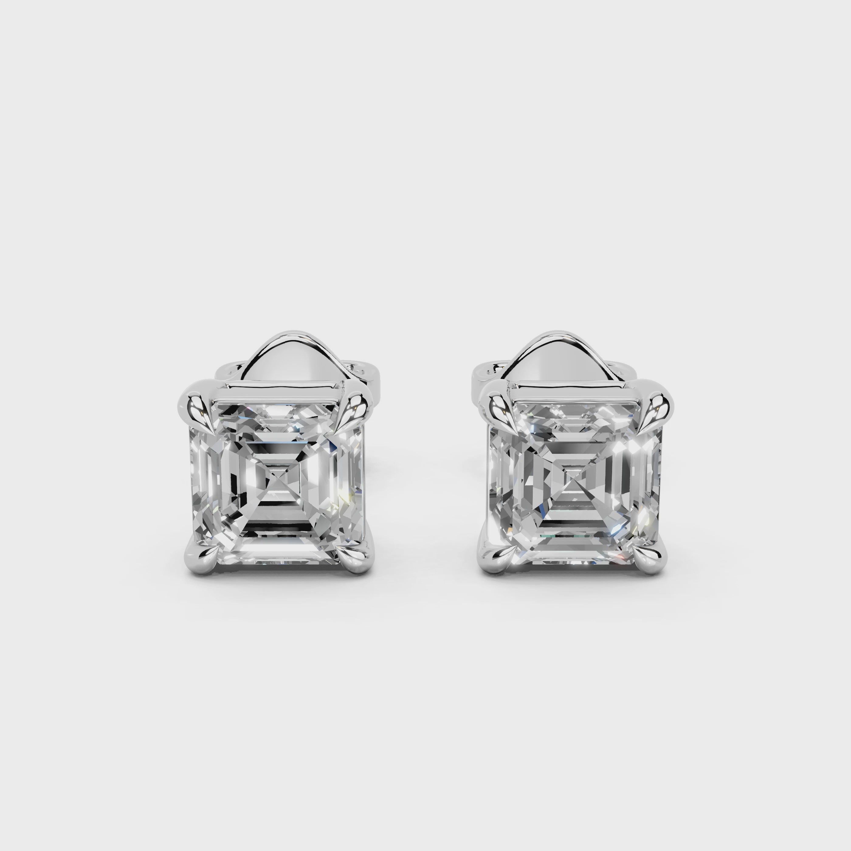 Pendientes de cuatro puntas con diamantes cultivados en laboratorio de 1,5 quilates de Asscher