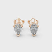 Three Prong Pear cut 1.2 Cttw Lab Grown Diamond Studs