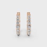 Hoop Round Cut 0.3 Cttw Lab Grown Diamond Earrings