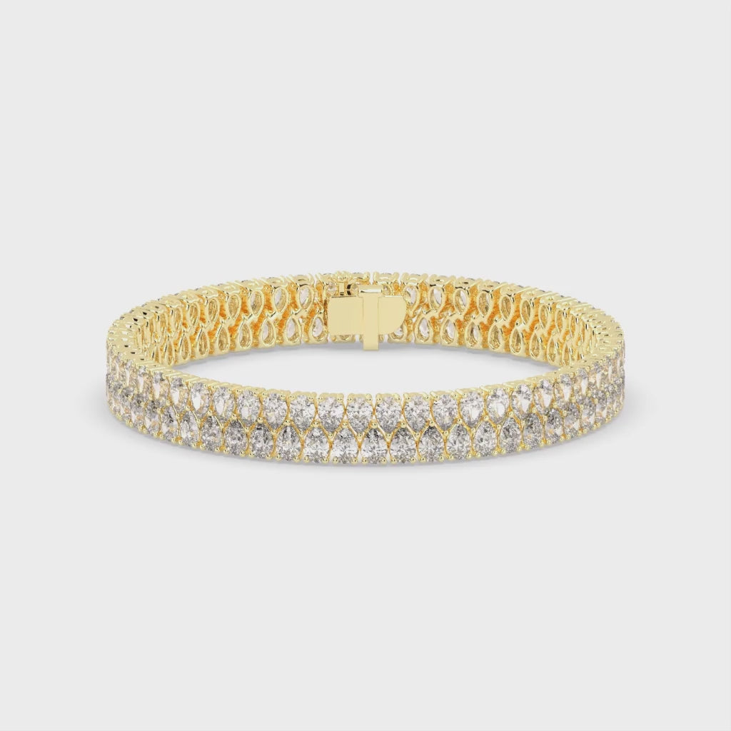 Pear Cut Lab Grown Diamond Bangle Bracelet