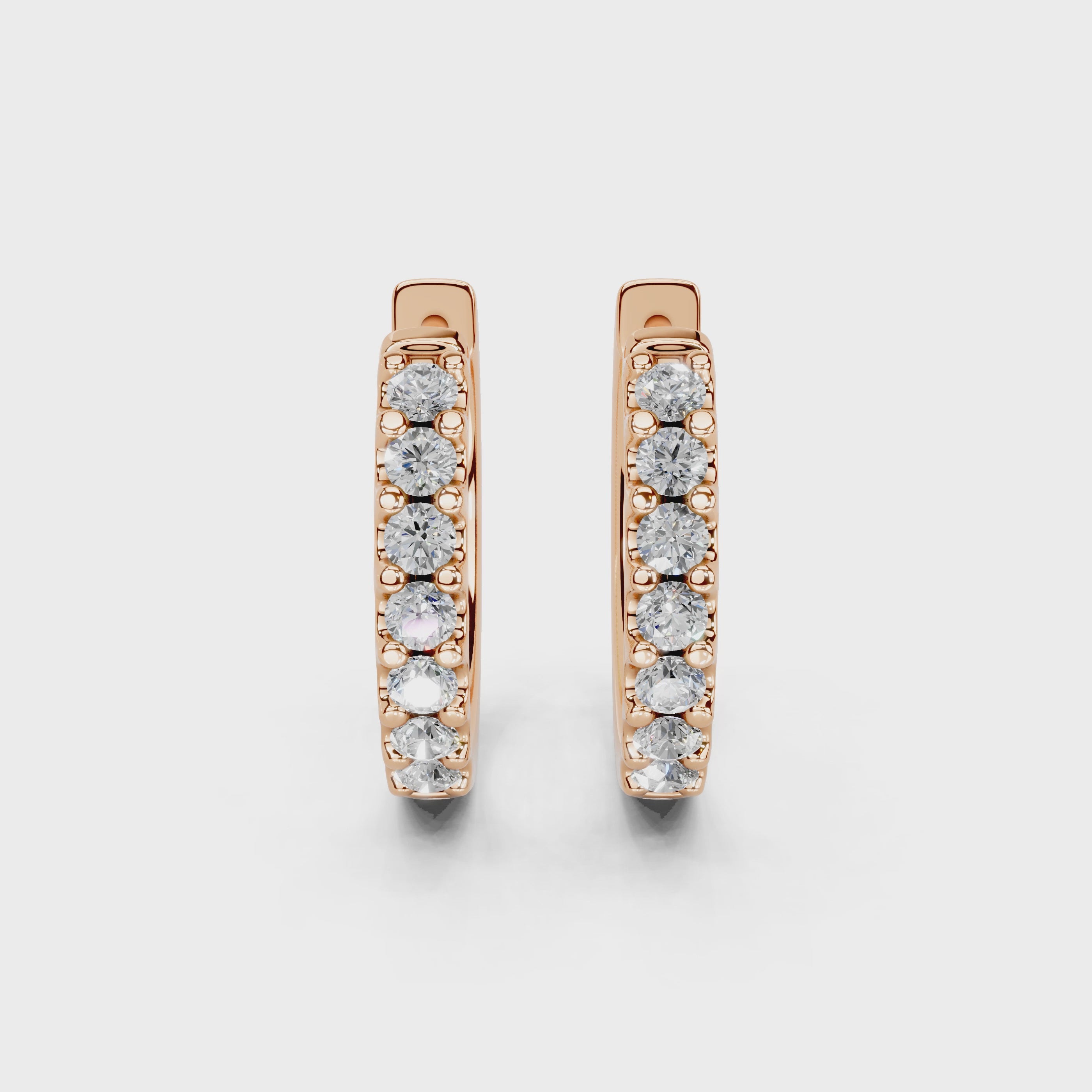 Hoop With Round Diamonds 0.63 Cttw Lab Grown Diamond Studs