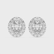 Halo Oval 4.6 cttw Lab grown diamond studs