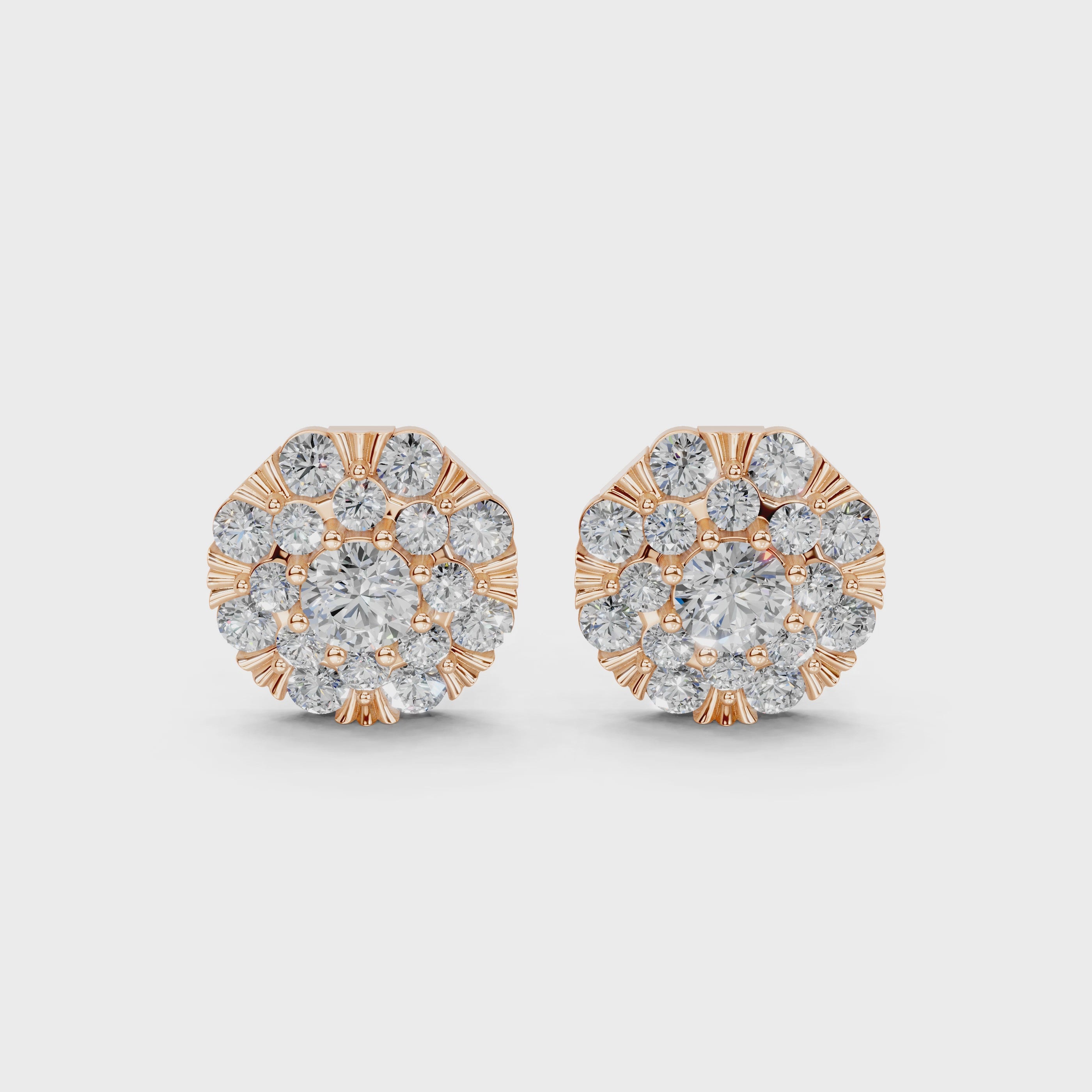 Round Cluster 2.3 Cttw Lab Grown Diamond Studs