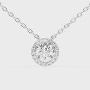 Fancy Halo Round Cut 2.38 Cttw Lab Grown Diamond Pendant