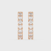 Fancy Hoop round cut 0.49 Cttw Lab Grown Diamond Earrings