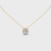 Fancy Halo Round Cut 2.38 Cttw Lab Grown Diamond Pendant