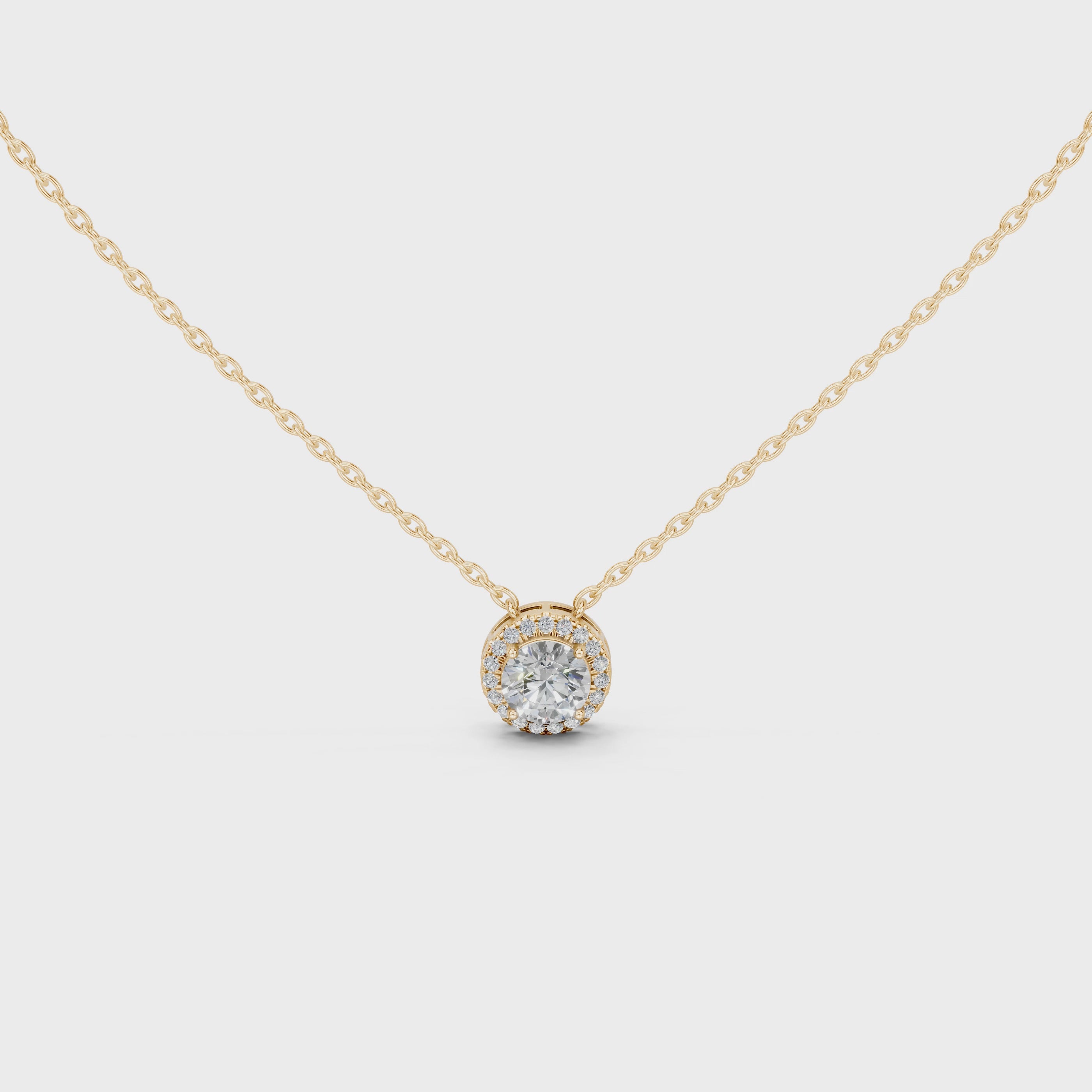 Fancy Halo Round Cut 2.38 Cttw Lab Grown Diamond Pendant