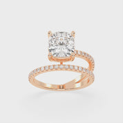 Cushion Cut Fancy  Lab Grown Diamond Engagement Ring